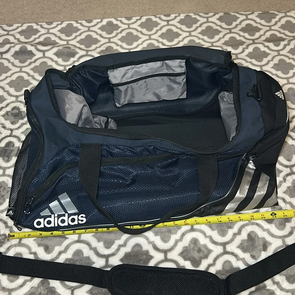 Adidas gym bag, navy blue